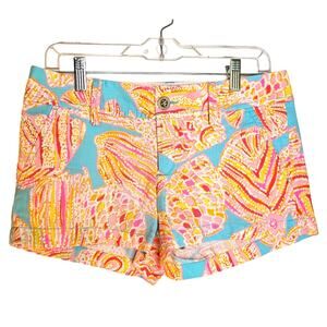 Lilly Pulitzer The Walsh Pink, Blue, & Orange Summer Short in Lenore Print